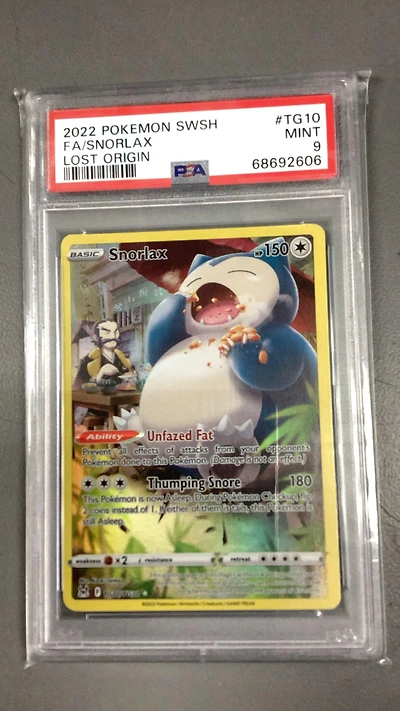 2022 Pokemon Sword & Shield Lost Origin Tg10 Fa/snorlax PSA