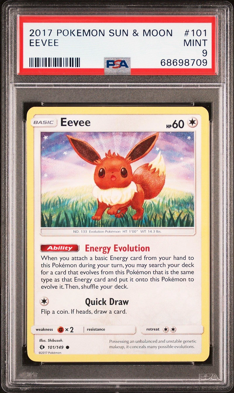 2017 Pokemon Sun & Moon 101 Eevee PSA 9
