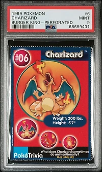1999 Pokemon Burger King 6 Charizard Perforated PSA