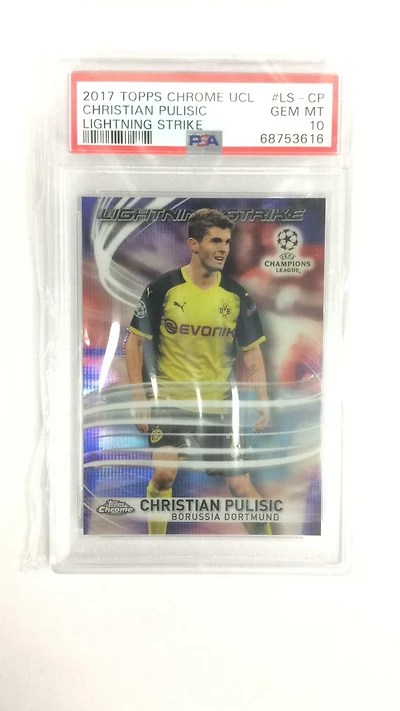 2017 Topps Chrome Uefa Champions League Lightning Strike Ls-cp Christian Pulisic PSA 10