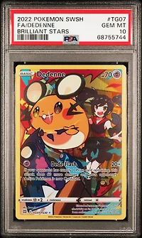 2022 Pokemon Sword & Shield Brilliant Stars Tg07 Full Art/dedenne PSA