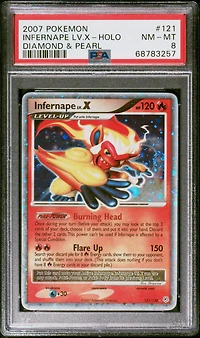 2007 Pokemon Diamond & Pearl 121 Infernape Lv.x-holo PSA 8