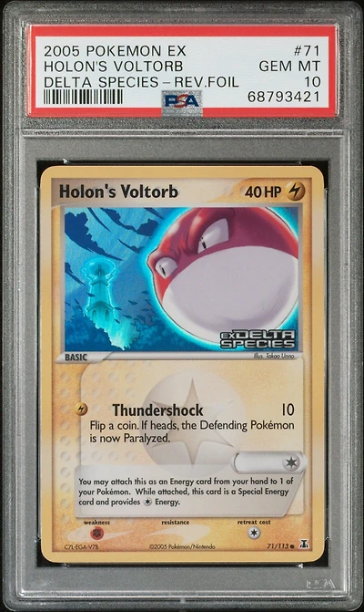 2005 Pokemon Ex Delta Species 71 Holon's Voltorb PSA 10