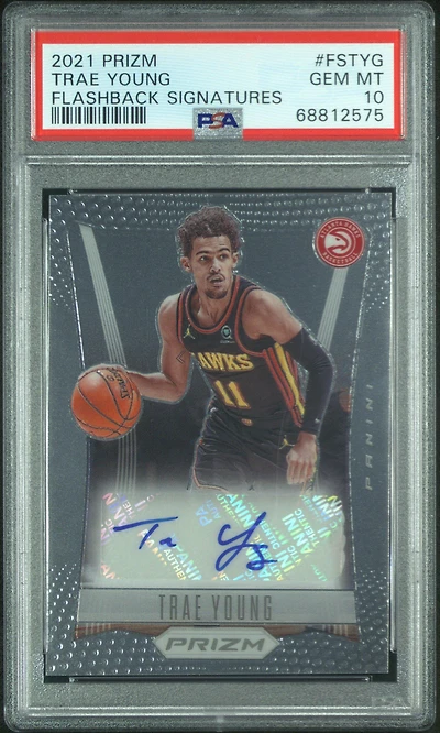 2021 Panini Prizm Flashback Signatures Fstyg Trae Young PSA 10