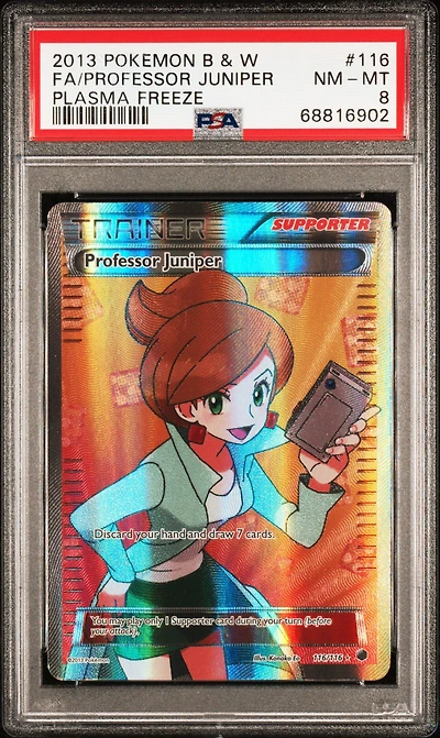 2013 Pokemon Black & White Plasma Freeze 116 Full Art/professor Juniper PSA