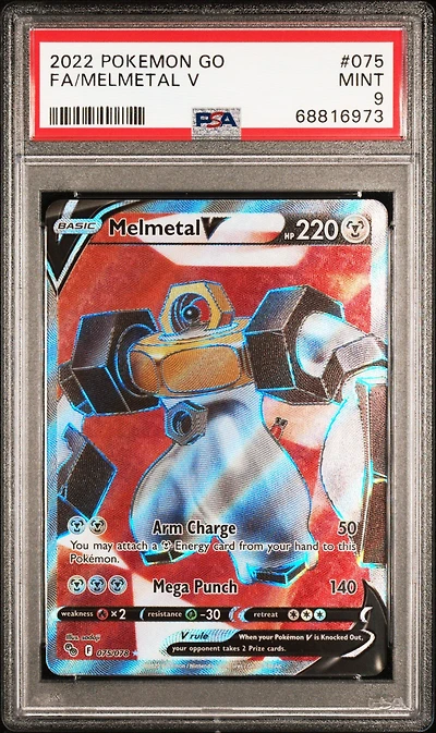 2022 Pokemon Go 075 Full Art/melmetal V PSA 9