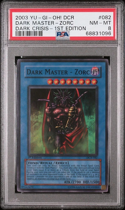 2003 Yu-gi-oh! Dcr-dark Crisis 082 Dark Master-zorc 1st Edition PSA 8