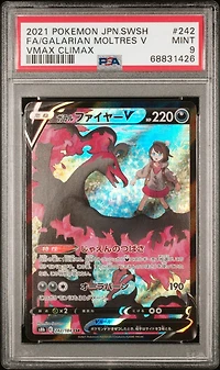 2021 Pokemon Japanese Sword & Shield Vmax Climax 242 Full Art/galarian Moltres V PSA