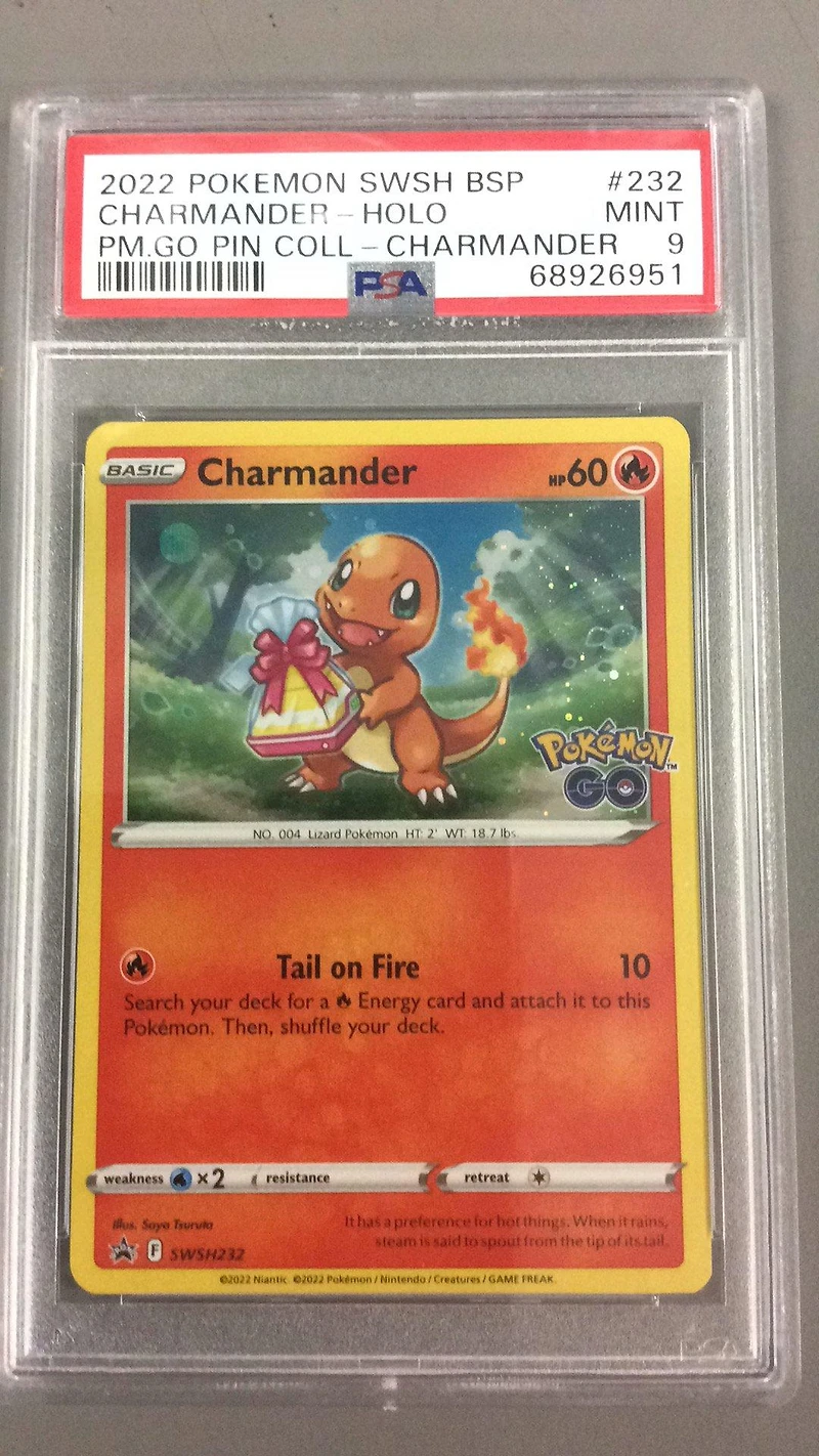 2022 Pokemon Swsh Black Star Promo 232 Charmander-holo Pokemon Go Pin Collection-charmander PSA