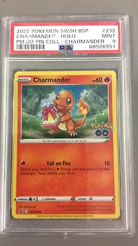 2022 Pokemon Swsh Black Star Promo 232 Charmander-holo Pokemon Go Pin Collection-charmander PSA