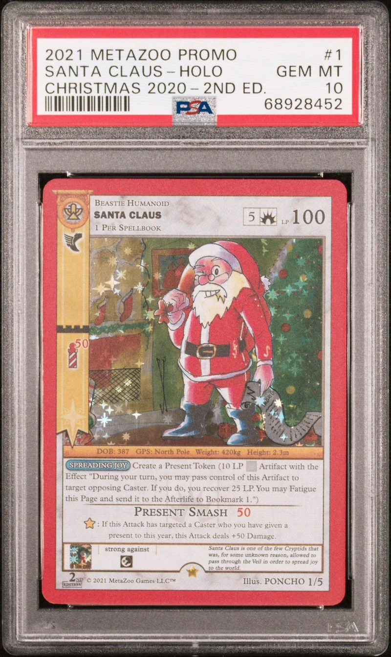 2021 Metazoo Promo 1 Santa Claus-holo Christmas 2020-2nd Edition PSA 10