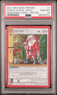 2021 Metazoo Promo 1 Santa Claus-holo Christmas 2020-2nd Edition PSA 10
