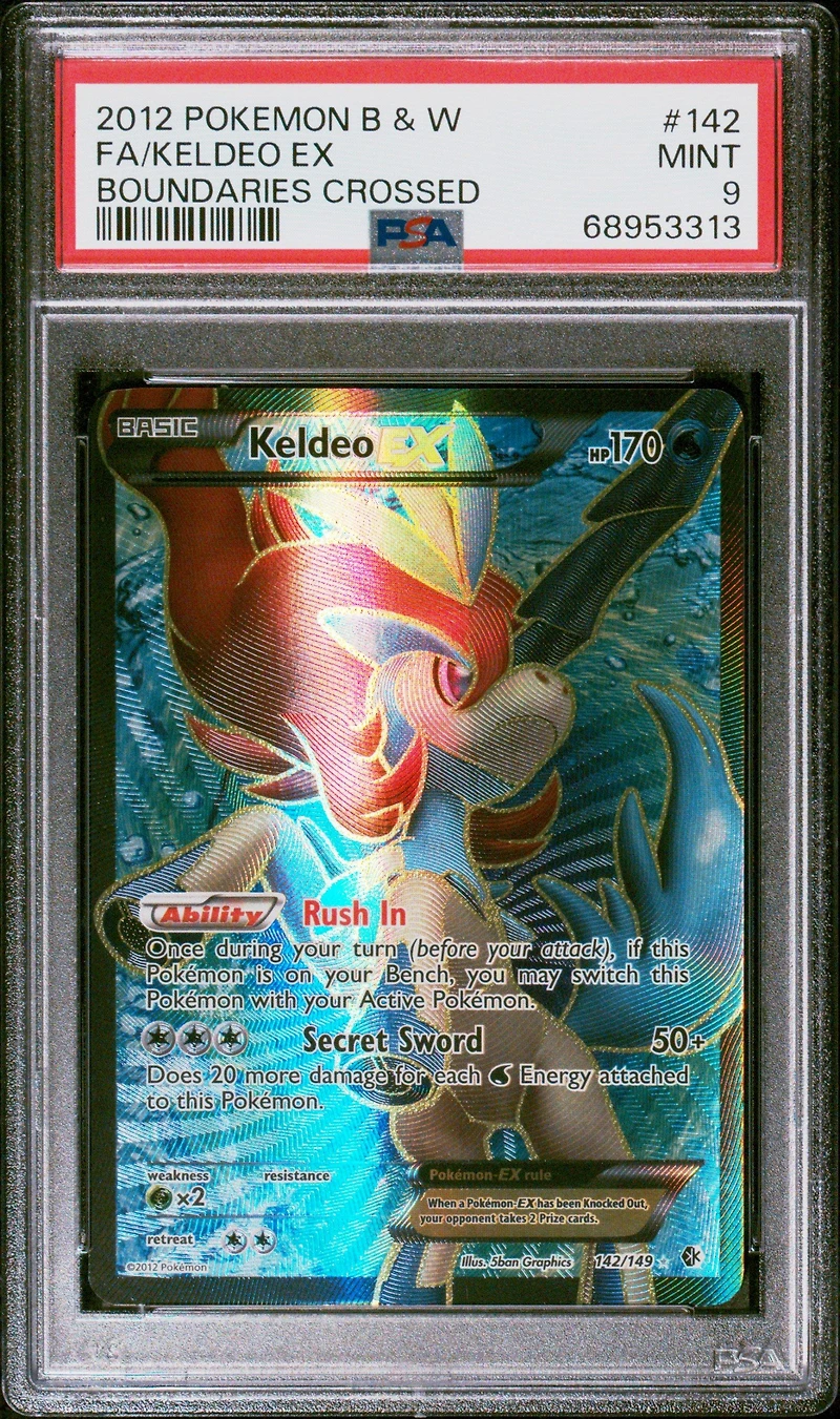 2012 Pokemon Black & White Boundaries Crossed 142 Full Art/keldeo Ex PSA 9