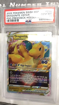 2022 Pokemon Swsh Black Star Promo 236 Dragonite Vstar Pokemon Go Premier Deck Holder Collection PSA