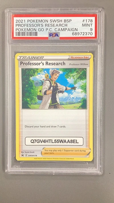 2021 Pokemon Swsh Black Star Promo 178 Professor's Research Pokemon Go Pokemon Center Campaign PSA