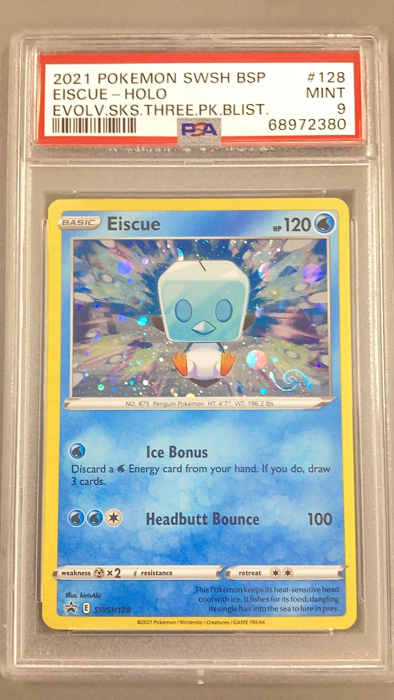 2021 Pokemon Swsh Black Star Promo 128 Eiscue-holo Evolving Skies Three Pack Blisters PSA 9
