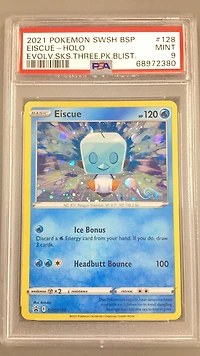 2021 Pokemon Swsh Black Star Promo 128 Eiscue-holo Evolving Skies Three Pack Blisters PSA 9