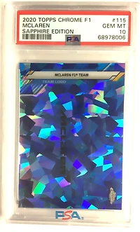 2020 Topps Chrome Formula 1 Sapphire Edition 115 Mclaren F1 Team PSA 10