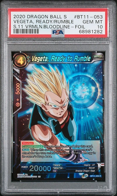 2020 Dragon Ball Super Card Game Series 11 Vermilion Bloodline Bt11-053 Vegeta, Ready To Rumble Foil PSA 10
