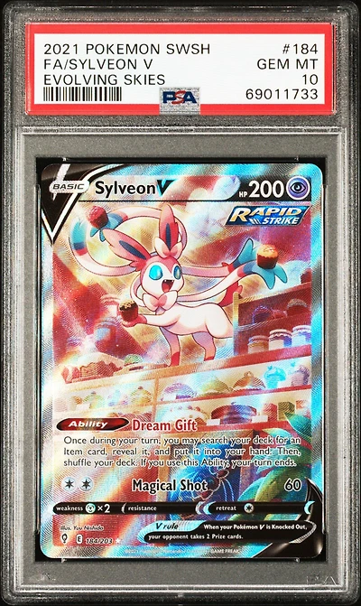 2021 Pokemon Sword & Shield Evolving Skies 184 Fa/sylveon V PSA