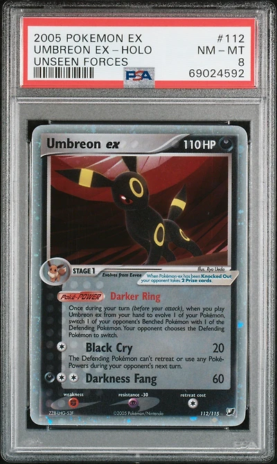 2005 Pokemon Ex Unseen Forces 112 Umbreon Ex-holo PSA 8