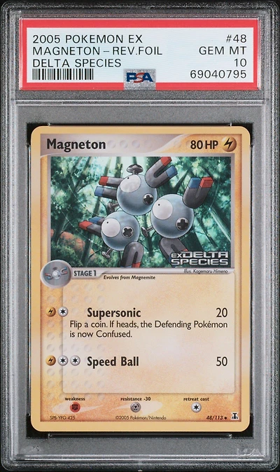 2005 Pokemon Ex Delta Species 48 Magneton-reverse Foil PSA 10