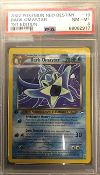 2002 Pokemon Neo Destiny 19 Dark Omastar 1st Edition PSA