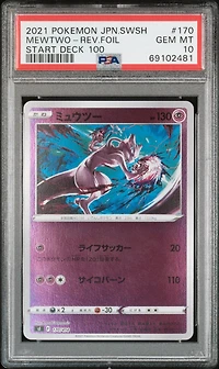 2021 Pokemon Japanese Sword & Shield Start Deck 100 170 Mewtwo-reverse Foil PSA 10