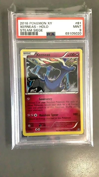 2016 Pokemon Xy Steam Siege 81 Xerneas-holo PSA 9