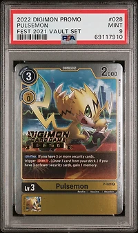 2022 Digimon Promo 028 Pulsemon Fest 2021 Vault Set PSA 9
