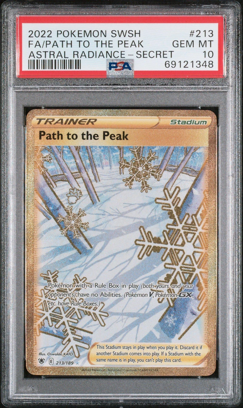 2022 Pokemon Sword & Shield Astral Radiance 213 Full Art/path To The Peak Secret PSA 10