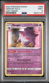 2022 Pokemon Sword & Shield Lost Origin 066 Gengar-holo PSA 9