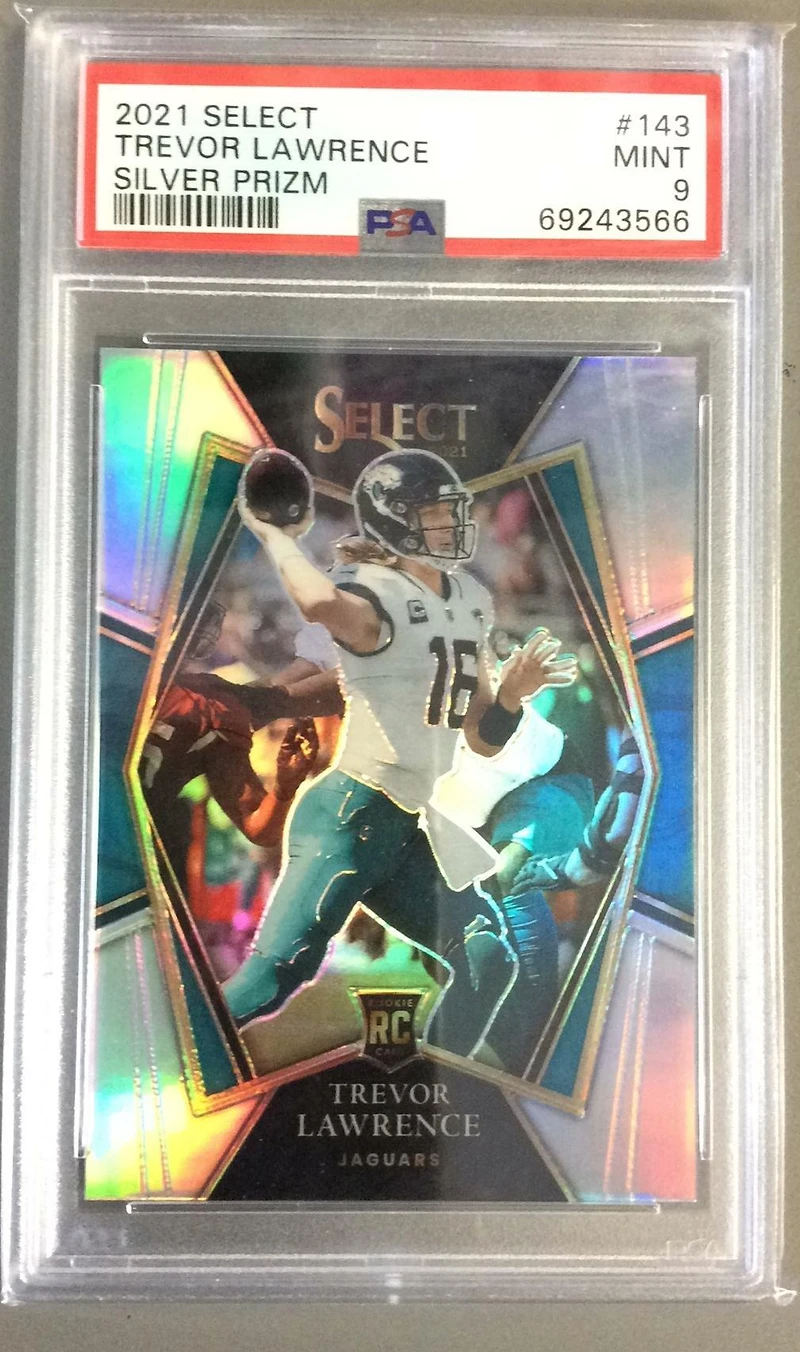 2021 Panini Select 143 Trevor Lawrence Silver Prizm PSA 9