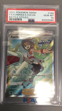 2021 Pokemon Sword & Shield Battle Styles 160 Full Art/korrina's Focus PSA 10