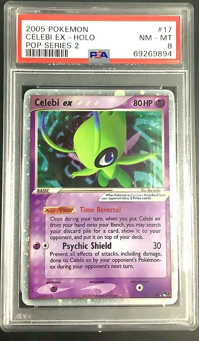 2005 Pokemon Pop Series 2 17 Celebi Ex-holo PSA 8