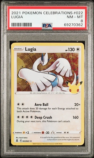 2021 Pokemon Celebrations 022 Lugia PSA