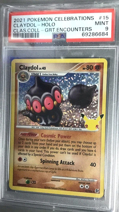 2021 Pokemon Celebrations Classic Collection 15 Claydol-holo PSA 9
