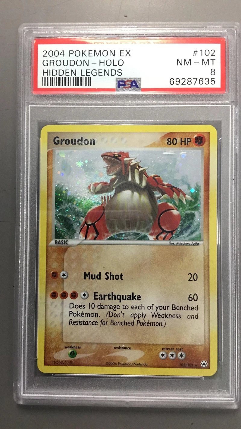 2004 Pokemon Ex Hidden Legends 102 Groudon PSA 8