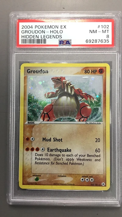 2004 Pokemon Ex Hidden Legends 102 Groudon PSA 8
