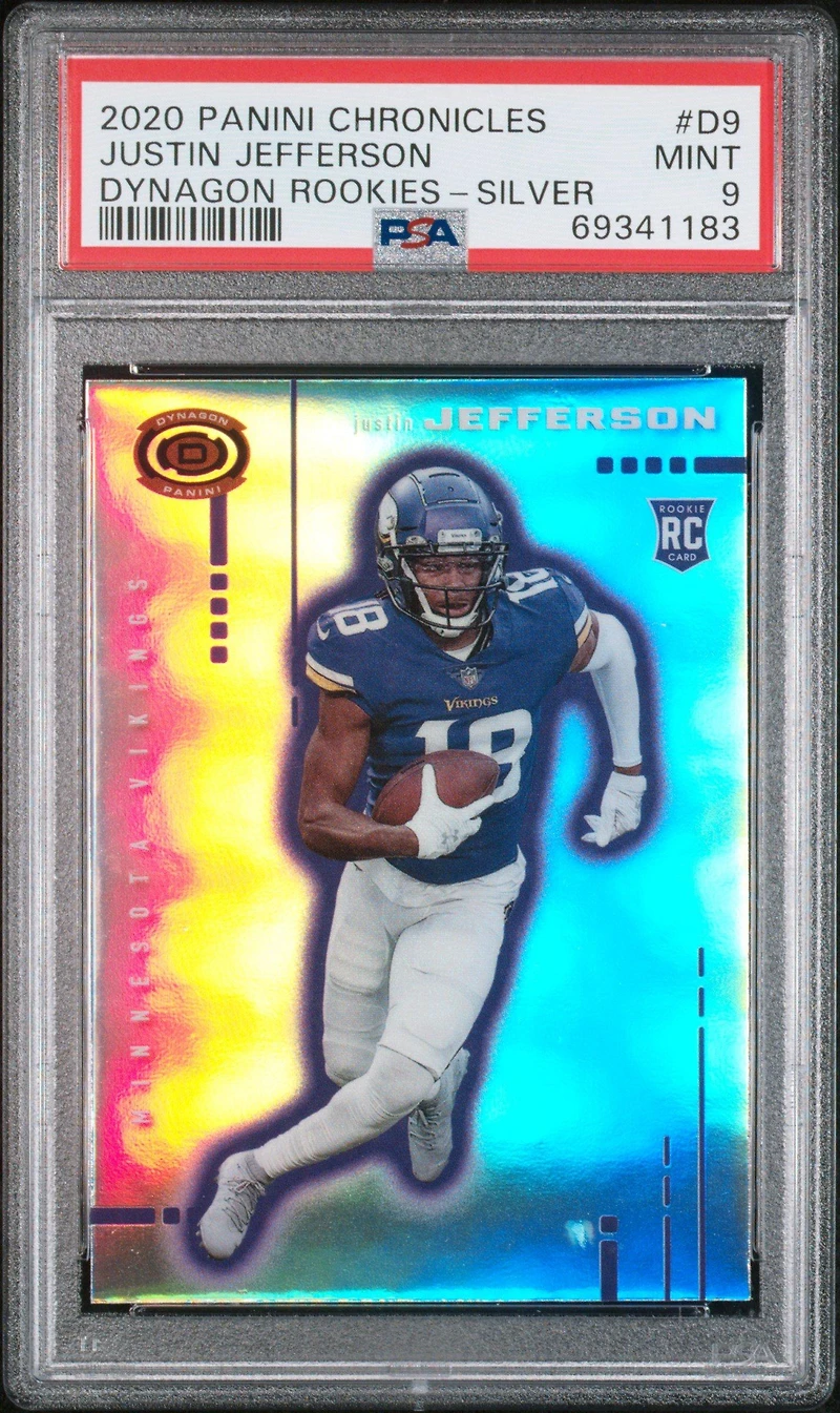 2020 Panini Chronicles Dynagon Rookies D9 Justin Jefferson PSA 9