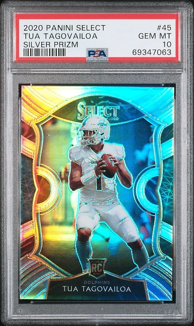2020 Panini Select 45 Tua Tagovailoa Silver Prizm PSA 10