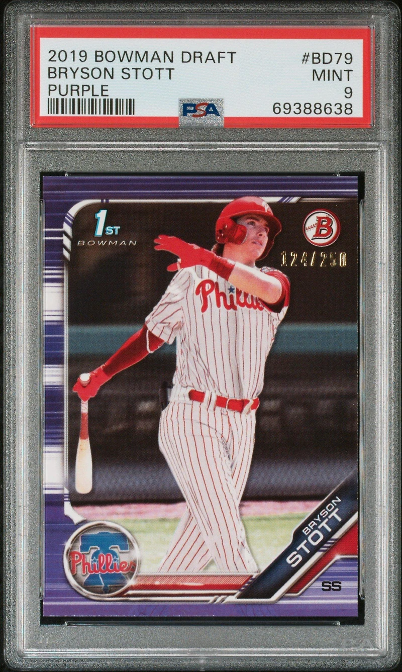 2019 Bowman Draft Bd79 Bryson Stott Purple PSA 9
