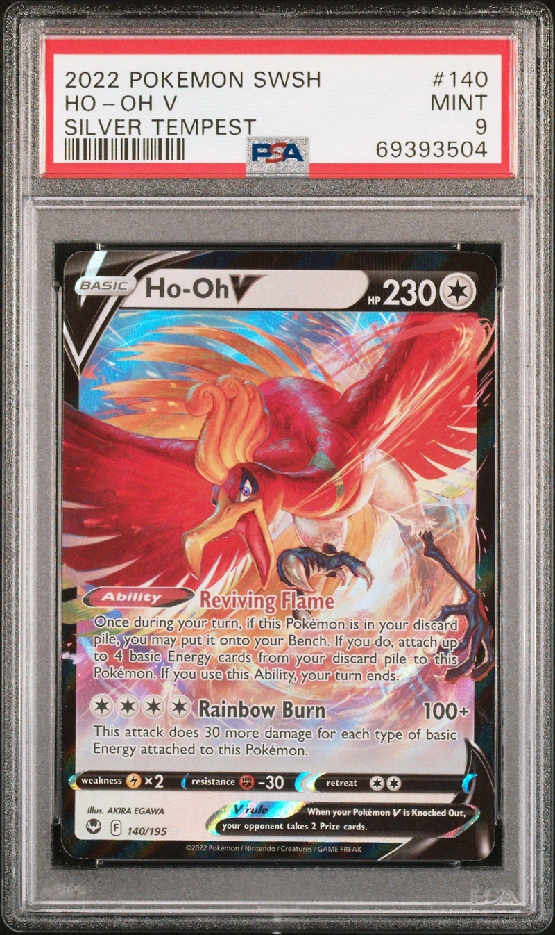 2022 Pokemon Sword & Shield Silver Tempest 140 Ho-oh V PSA