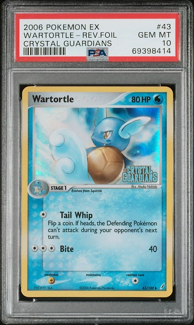 2006 Pokemon Ex Crystal Guardians 43 Wartortle-reverse Foil PSA 10