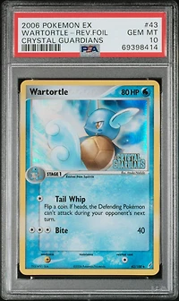 2006 Pokemon Ex Crystal Guardians 43 Wartortle-reverse Foil PSA 10
