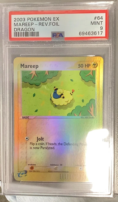2003 Pokemon Ex Dragon 64 Mareep-reverse Foil PSA 9