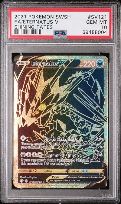 2021 Pokemon Sword & Shield Shining Fates Sv121 Fa/eternatus V PSA 10