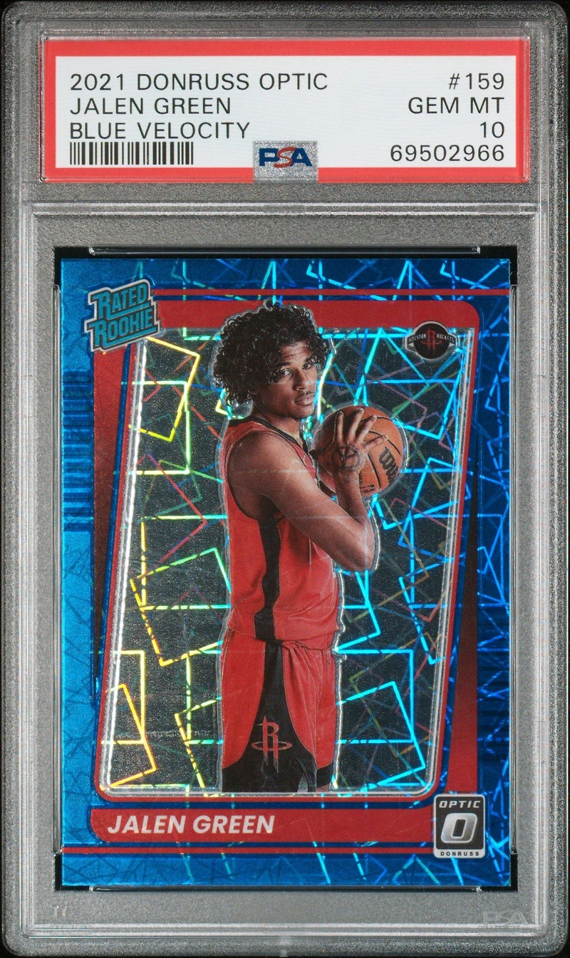2021 Panini Donruss Optic 159 Jalen Green Blue Velocity PSA 10