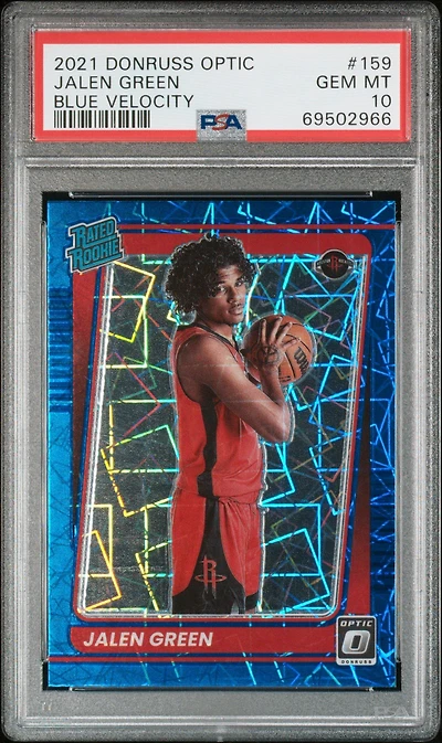 2021 Panini Donruss Optic 159 Jalen Green Blue Velocity PSA 10
