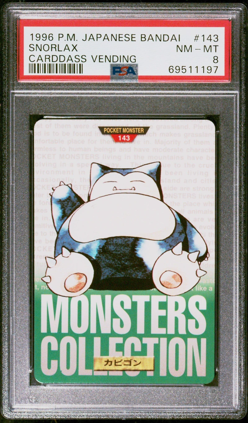 Pokemon Japanese Bandai Carddass Vending Snorlax PSA